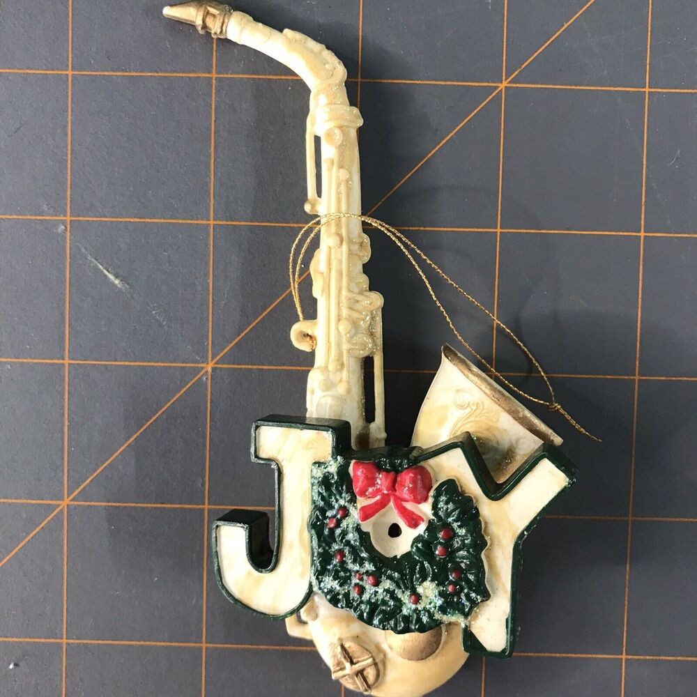 Holiday‎ Ornament Saxophone Joy Wreath